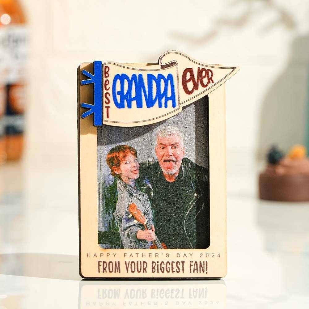 Aimant Photo Pour Réfrigérateur, Cadeau Pour La Fête Des Pères, Cadeau Pour Papa, Cadre Photo Personnalisé, Grand-parent - 