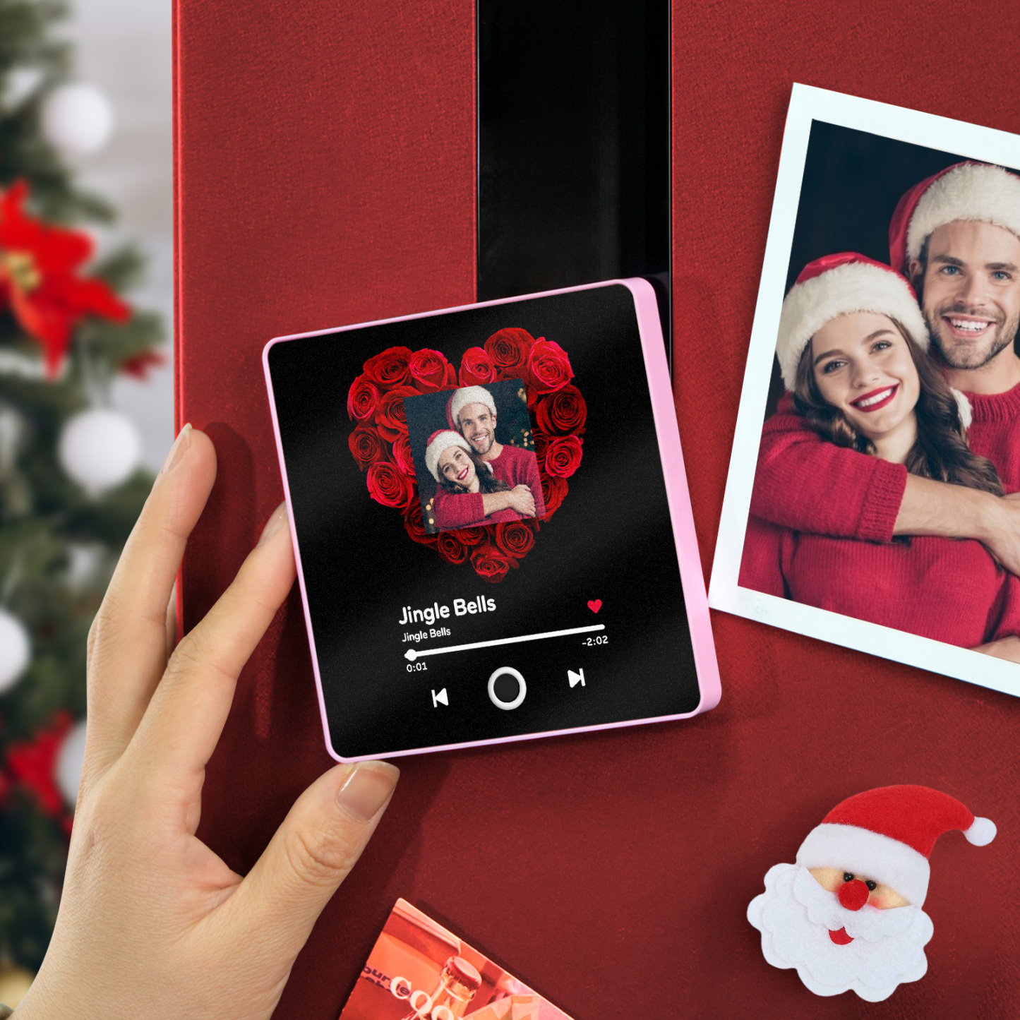 Cadeaux De Noël Cadre Coloré Album Photo Personnalisé Aimant De Réfrigérateur Musique Personnalisée Aimant De Réfrigérateur Peut Jouer De La Musique Fleur De Rose - 