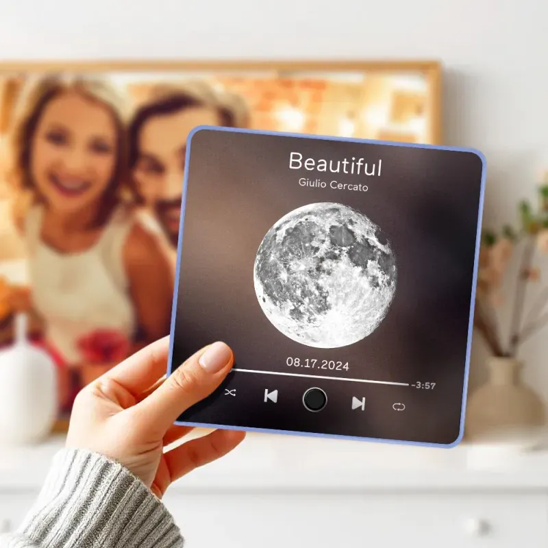 Aimant De Réfrigérateur Photo Personnalisé Spotify Music Sticker Mural Photo Personnalisé Aimant De Réfrigérateur Musical Pouvant Lire Des Chansons - 