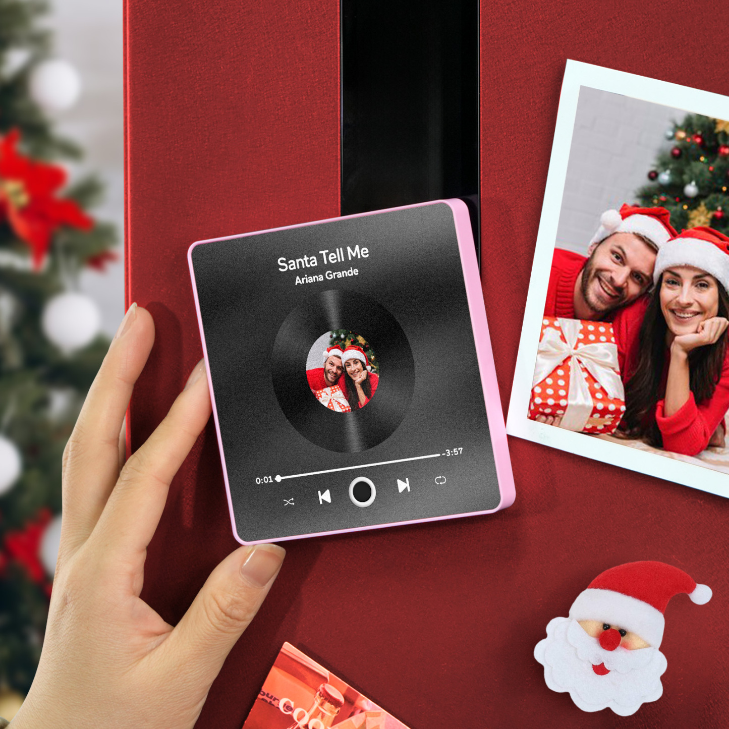 Cadeaux De Noël Cadre Coloré Album Photo Personnalisé Aimant De Réfrigérateur Musique Personnalisée Aimant De Réfrigérateur Peut Jouer De La Musique Fleur De Rose - 