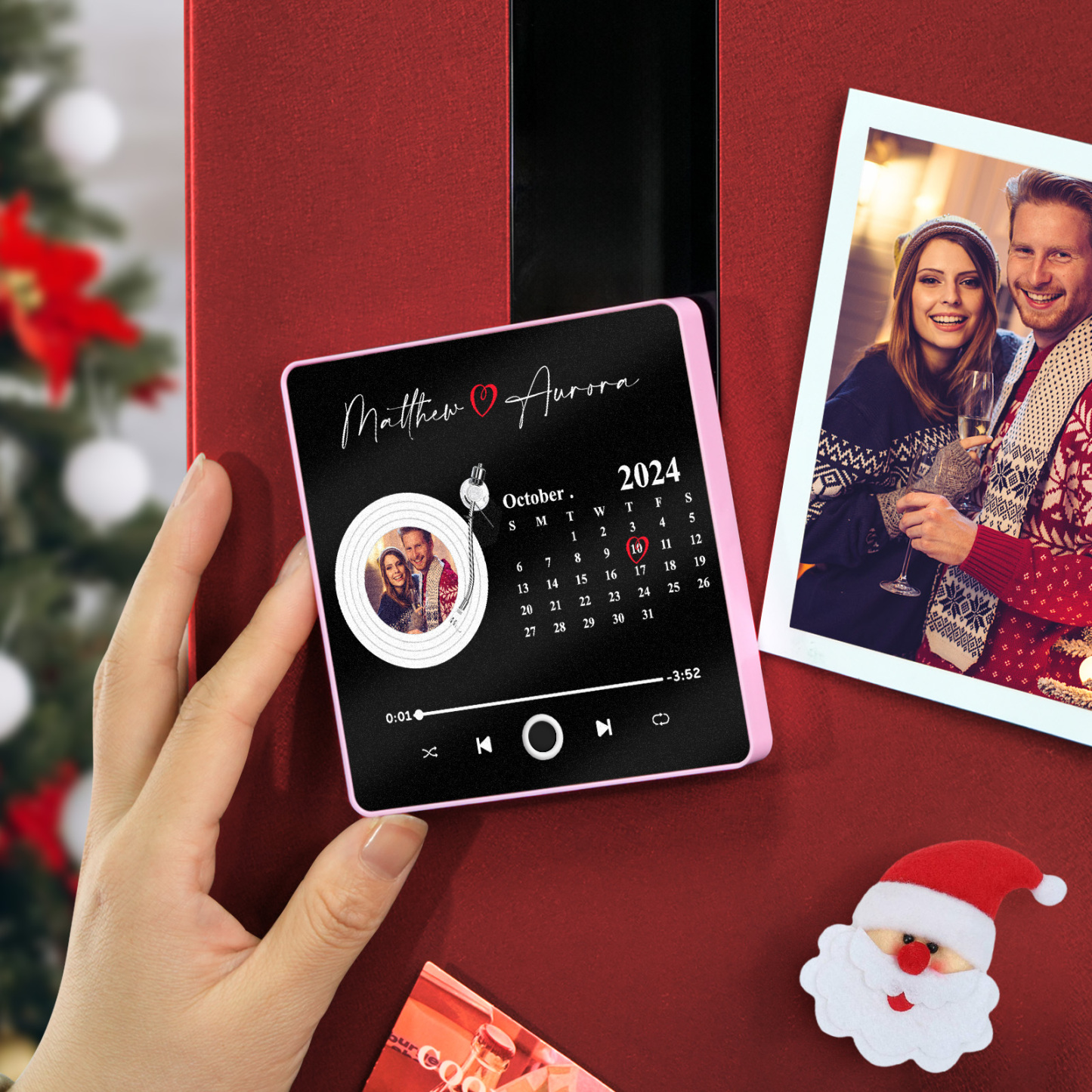 Aimant De Réfrigérateur Personnalisé Pour Album, Musique Personnalisée, Peut Jouer Des Chansons, Cadeaux Créatifs Pour La Famille, Cadeaux De Noël - 