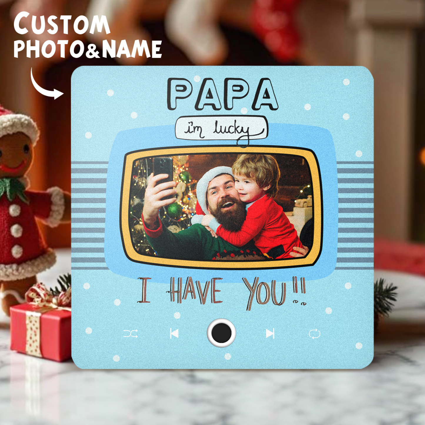 Aimant De Réfrigérateur Musical Personnalisé, Cadeau Pour Papa. Aimants De Musique Personnalisés Pouvant Jouer Des Chansons. Cadeaux De Noël. Cadeaux Pour La Famille. - 