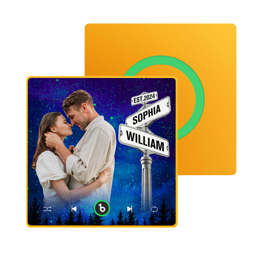 Aimant De Réfrigérateur Personnalisé Avec Musique, Style Plaque De Rue, Cadeau Idéal Pour Les Amoureux, Mise À Niveau 4.0 - 