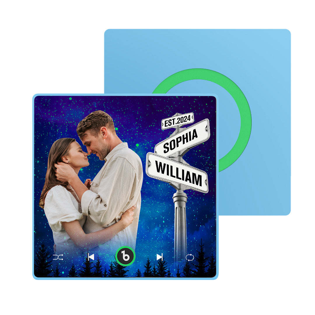 Aimant De Réfrigérateur Personnalisé Avec Musique, Style Plaque De Rue, Cadeau Idéal Pour Les Amoureux, Mise À Niveau 4.0 - 