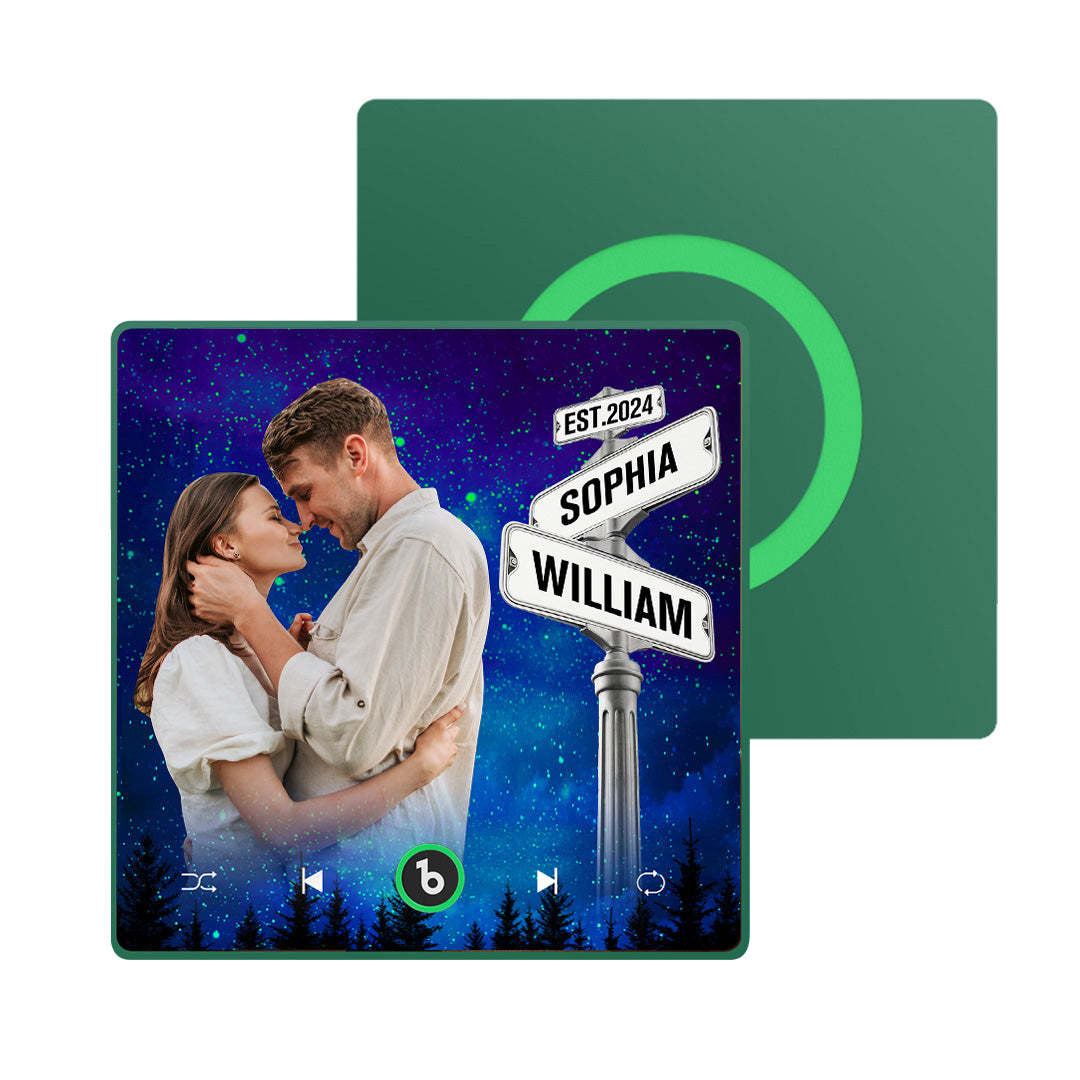 Aimant De Réfrigérateur Personnalisé Avec Musique, Style Plaque De Rue, Cadeau Idéal Pour Les Amoureux, Mise À Niveau 4.0 - 