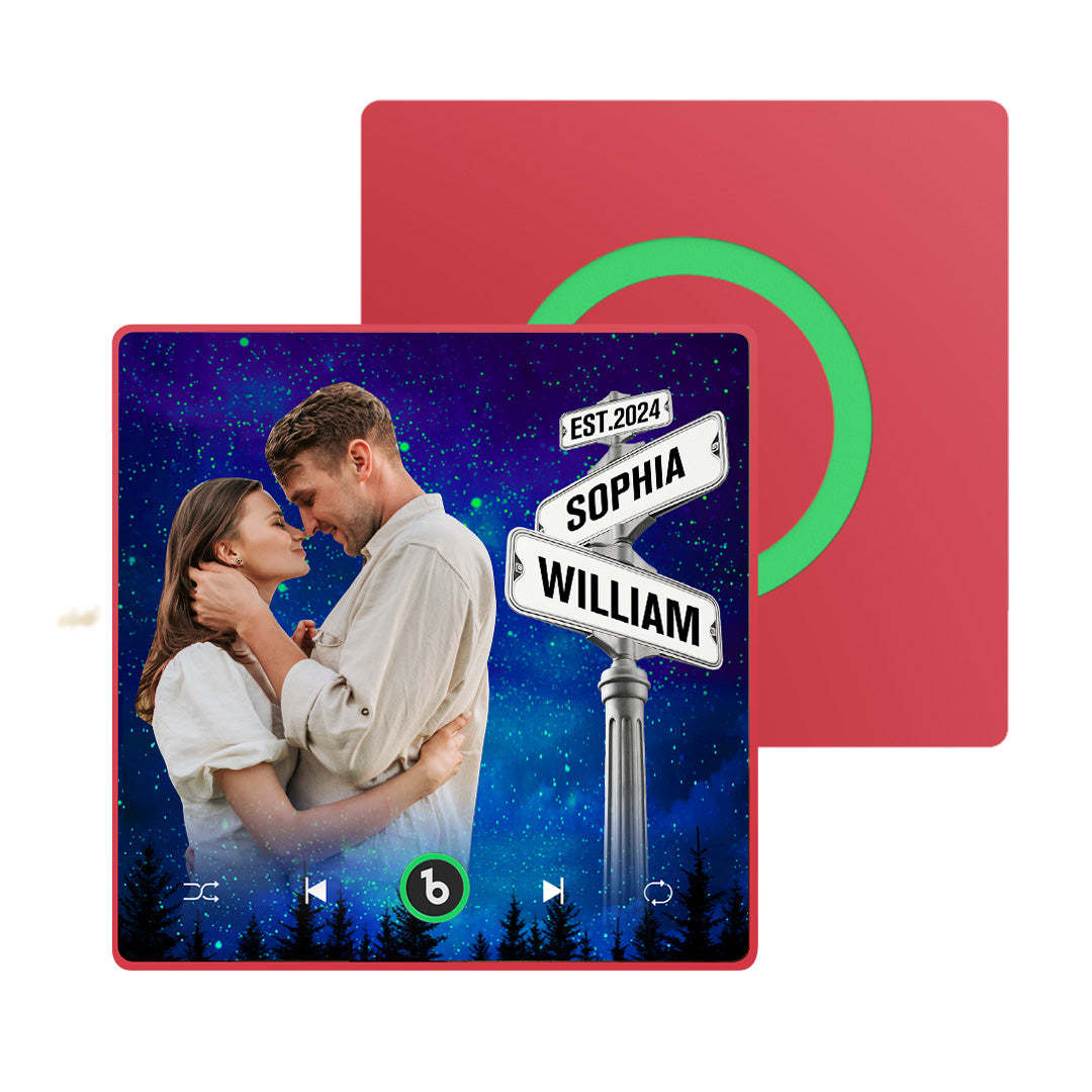 Aimant De Réfrigérateur Personnalisé Avec Musique, Style Plaque De Rue, Cadeau Idéal Pour Les Amoureux, Mise À Niveau 4.0 - 