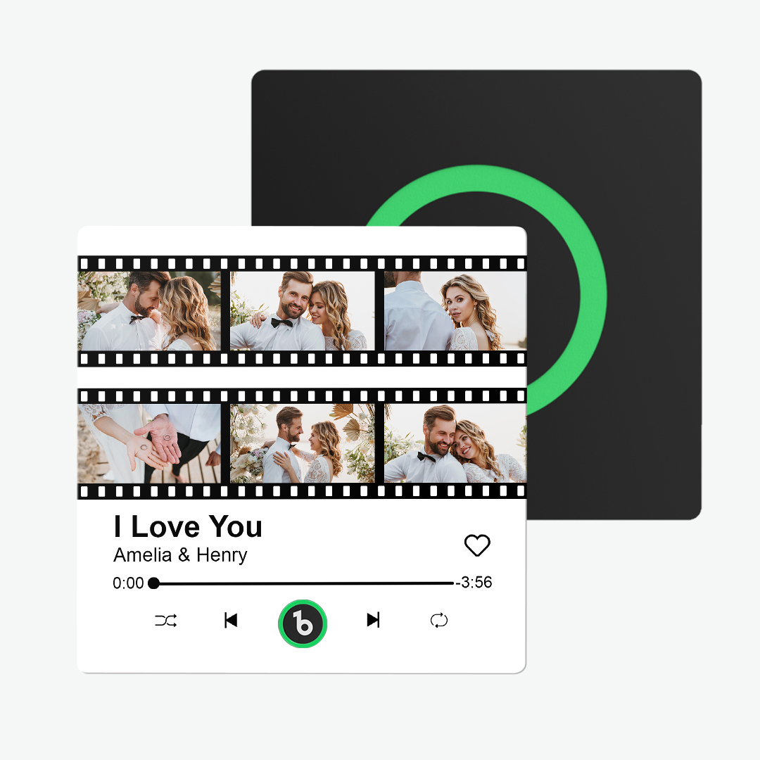 Aimants De Réfrigérateur Personnalisés Pour Album Musical, Aimant Photo Personnalisé De Style Film Pour Réfrigérateur, Peut Jouer Une Chanson, Aimants D'images Personnalisables, Aimant De Chanson De Mémoire, Cadeau De Mariage Pour La Saint-valentin - 