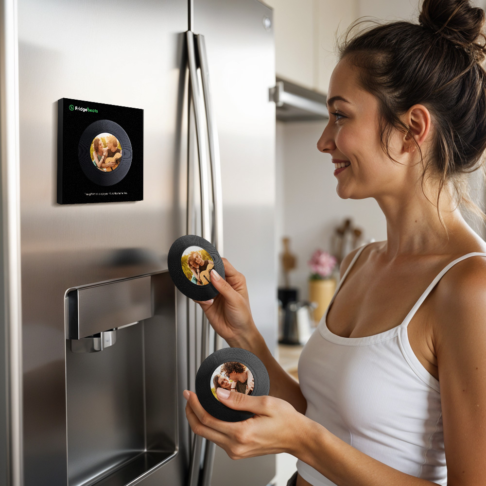 Aimant De Réfrigérateur Personnalisé Avec Musique Et Photo Compatible Nfc - 
