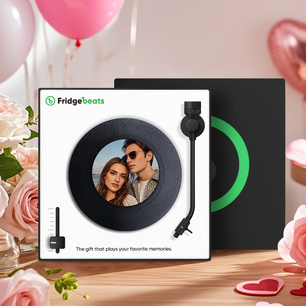 Aimant De Réfrigérateur Musical Personnalisé Avec Photo Compatible Nfc, Cadeau Pour Couple - 