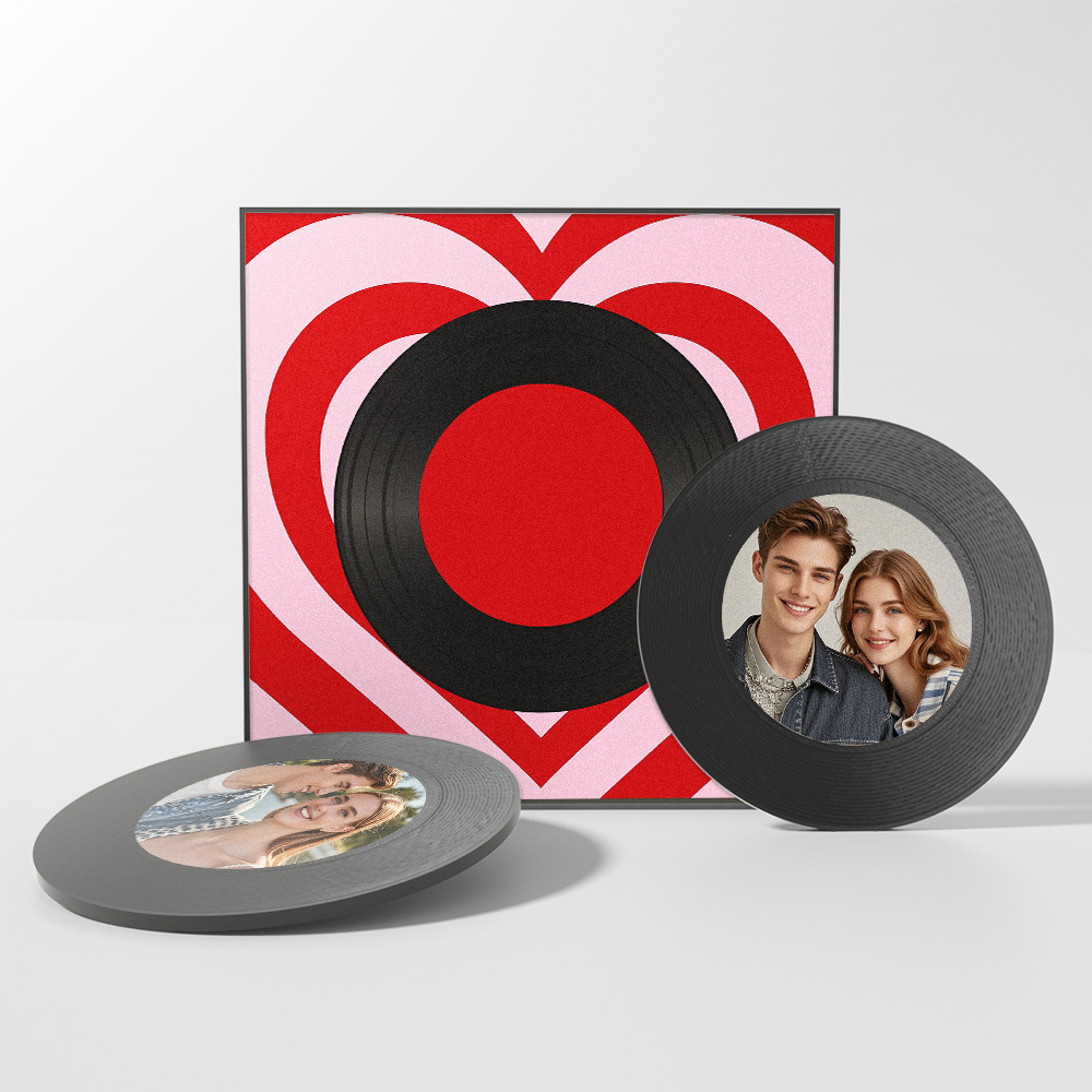 Aimant De Réfrigérateur Personnalisé Avec Musique Et Photo, Cadeau Personnalisé Avec Vague D'amour Pour Couple - 