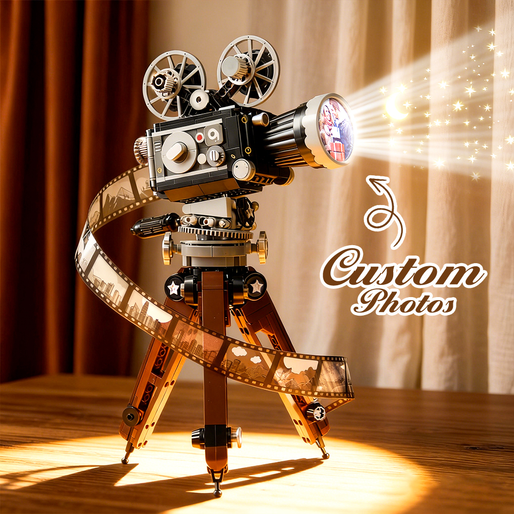 Cadeau D'anniversaire : Projecteur Photo En Forme De Brique Avec Rouleau De Film. Projette Vos Photos (10 Photos). Idée Cadeau De Noël Pour Les Couples. - 