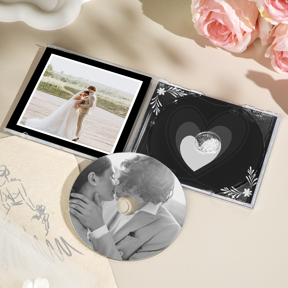 Cd Photo Personnalisé Mixtap Cd Cadeau Anniversaire Avec 5/10/16 Chansons Cd Photo Et Coffret Cadeau De Mariage - 