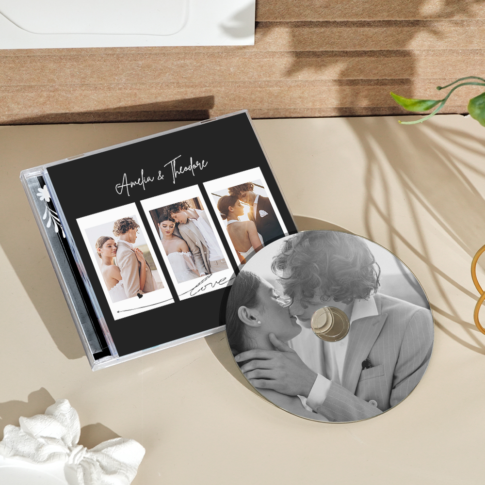 Cd Photo Personnalisé Mixtap Cd Cadeau Anniversaire Avec 5/10/16 Chansons Cd Photo Et Coffret Cadeau De Mariage - 