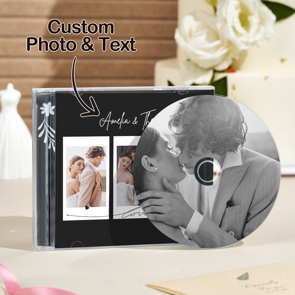 Cd Photo Personnalisé Mixtap Cd Cadeau Anniversaire Avec 5/10/16 Chansons Cd Photo Et Coffret Cadeau De Mariage - 