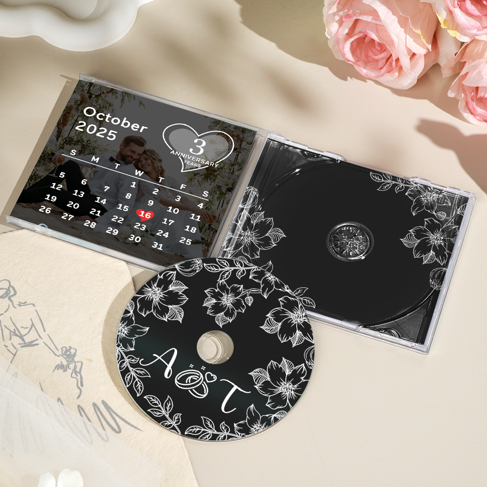 Coffret Cd Personnalisé Avec Photo Et Coffret Cadeau D'anniversaire, Avec Cd Photo De 5/10/16 Chansons Et Coffret Bijou - 