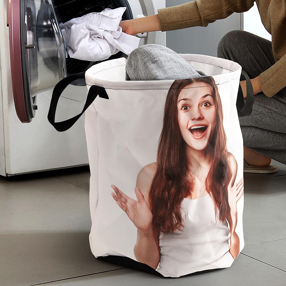 Panier À Linge Personnalisé Avec Votre Photo, Cadeau Pour La Famille - 