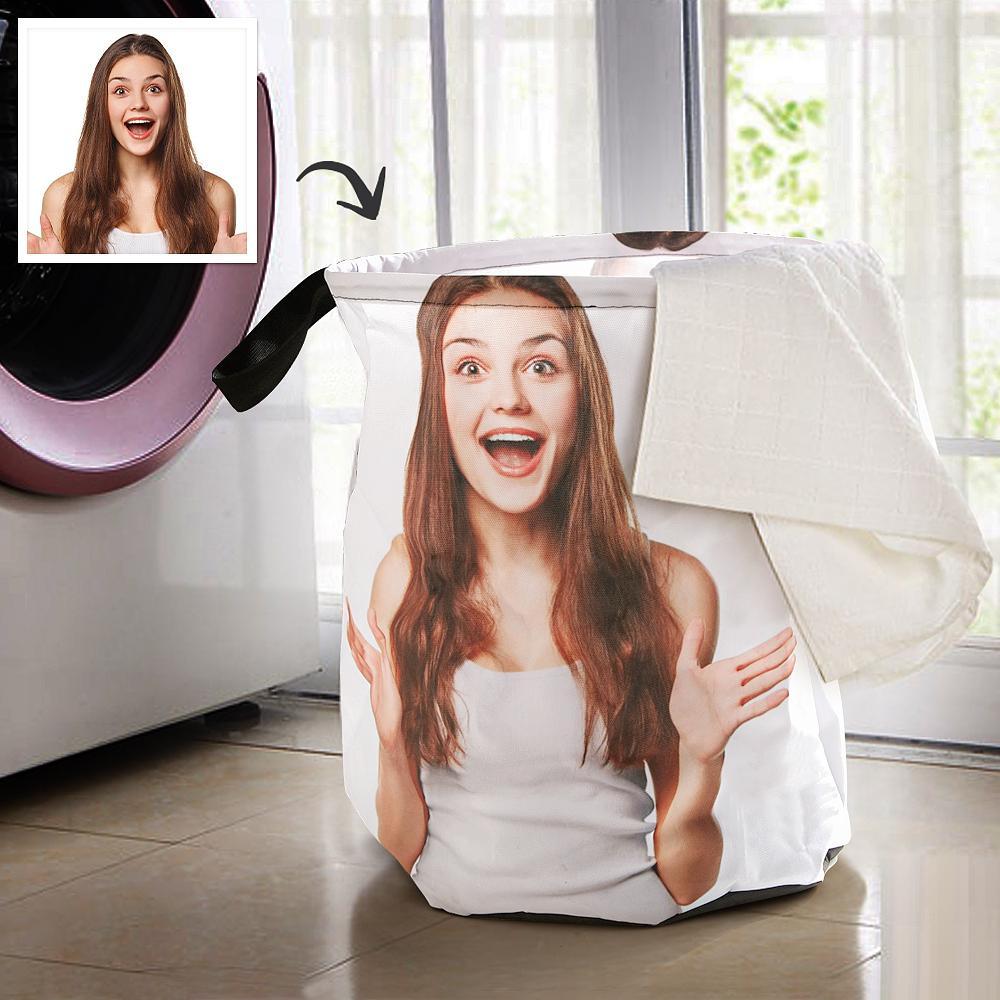 Panier À Linge Personnalisé Avec Votre Photo, Cadeau Pour La Famille - 