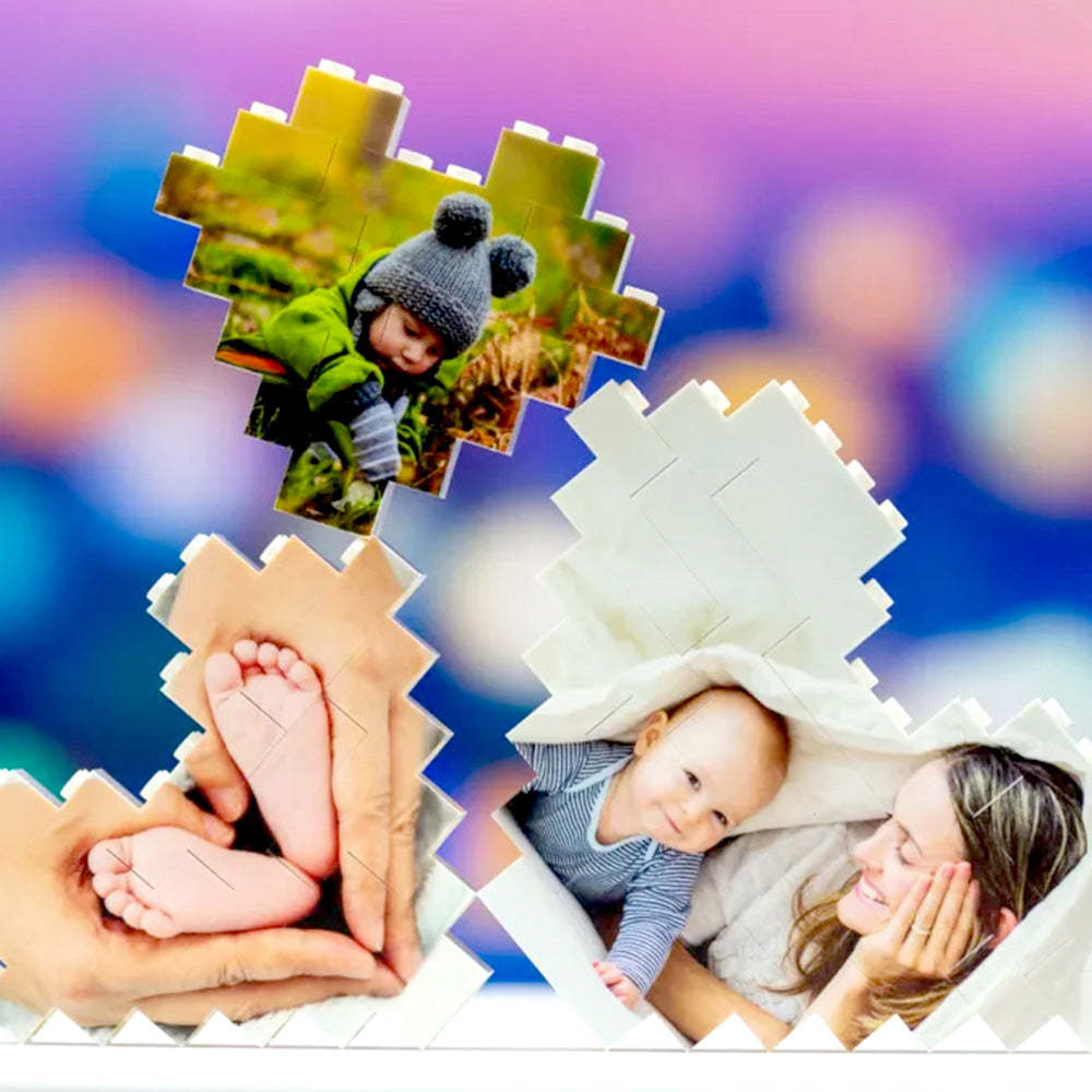 Brique De Construction Personnalisée En Forme De Cœur Avec Photo Personnalisée - Jouet De Décoration Intérieure - 