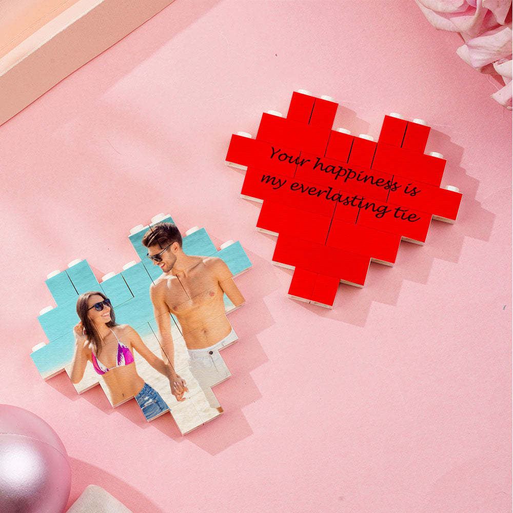 Brique De Construction Personnalisée Avec Code Musical, Bloc Photo Personnalisé En Forme De Cœur, Cadeau De Saint-valentin - 