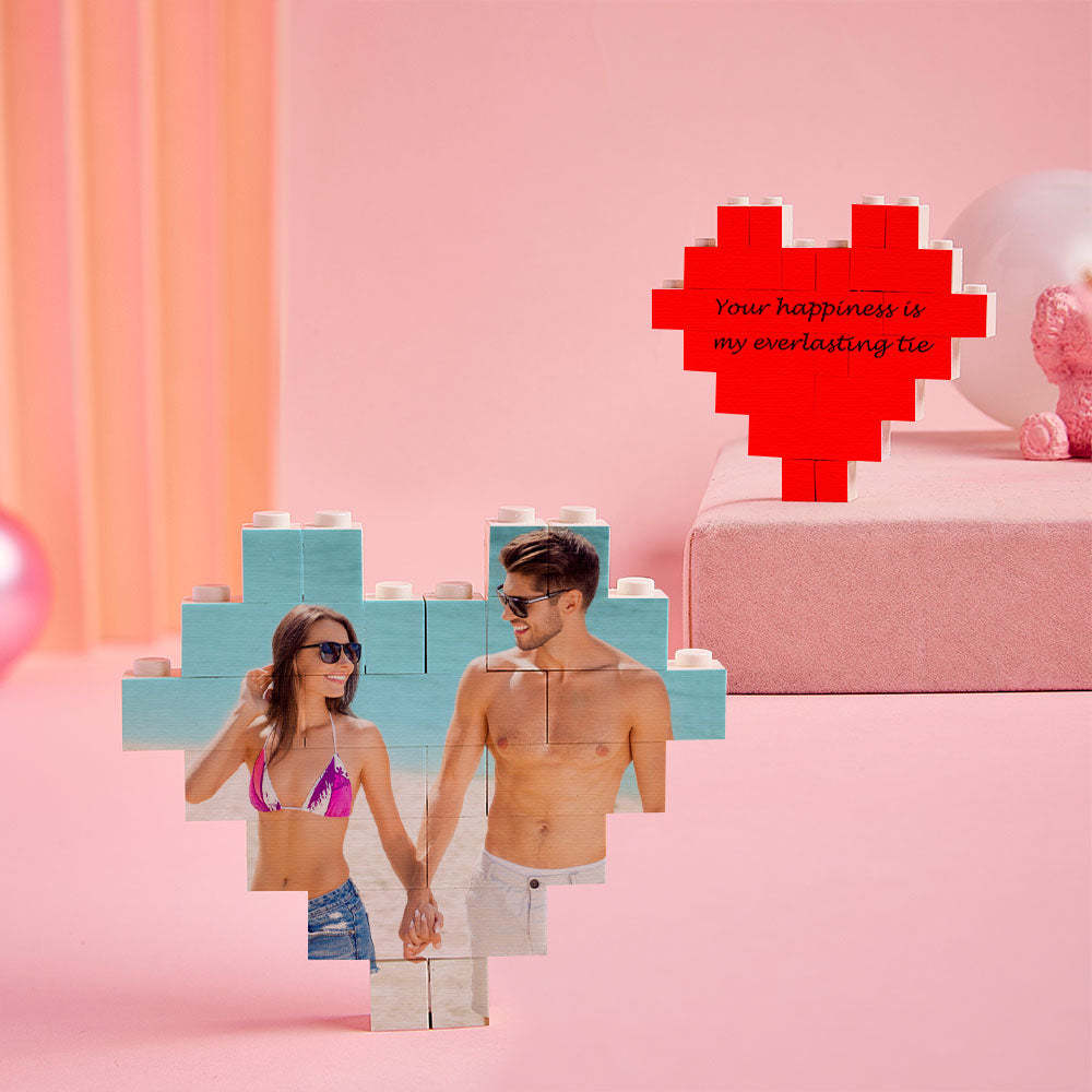 Brique De Construction Personnalisée Avec Code Musical, Bloc Photo Personnalisé En Forme De Cœur, Cadeau De Saint-valentin - 