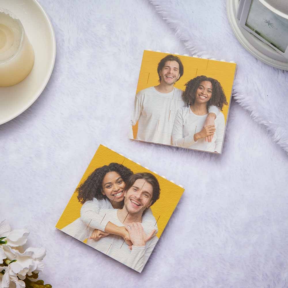 Cadre Photo Personnalisé En Brique Carrée, Bloc Photo, Code Musical, Cadre Avec Texte Personnalisé, Cadeaux Personnalisés - 
