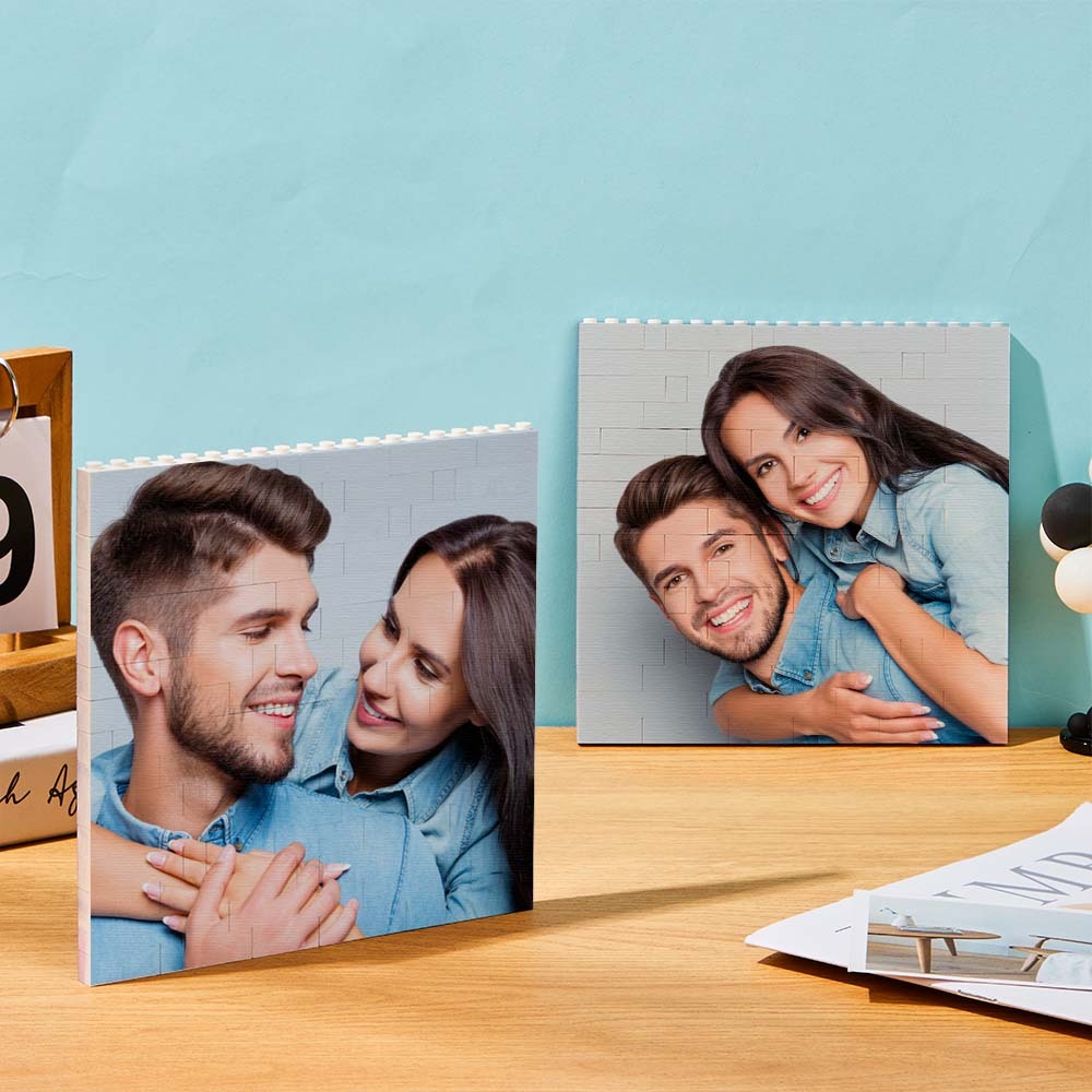Cadre Photo Personnalisé En Brique Carrée, Bloc Photo, Code Musical, Cadre Avec Texte Personnalisé, Cadeaux Personnalisés - 
