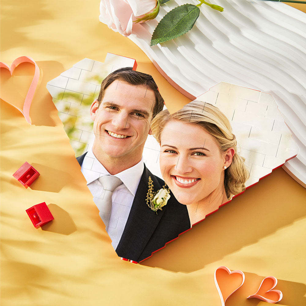 Brique De Construction Personnalisée En Forme De Cœur, Cadeau De Saint-valentin, Bloc Photo Personnalisé, Jouet, Décoration Pour La Maison, Pour Les Amoureux - 