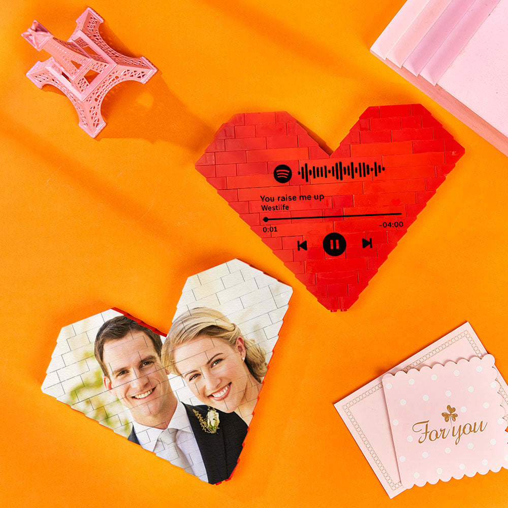 Brique De Construction Personnalisée En Forme De Cœur, Cadeau De Saint-valentin, Bloc Photo Personnalisé, Jouet, Décoration Pour La Maison, Pour Les Amoureux - 
