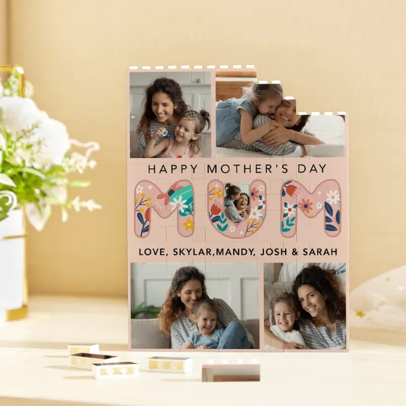 Puzzle Vertical Personnalisé En Briques Photo, Idéal Pour La Fête Des Mères ! - 