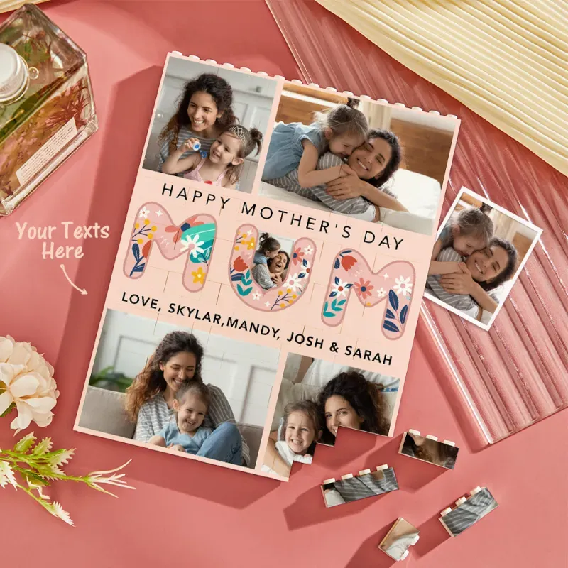 Puzzle Vertical Personnalisé En Briques Photo, Idéal Pour La Fête Des Mères ! - 