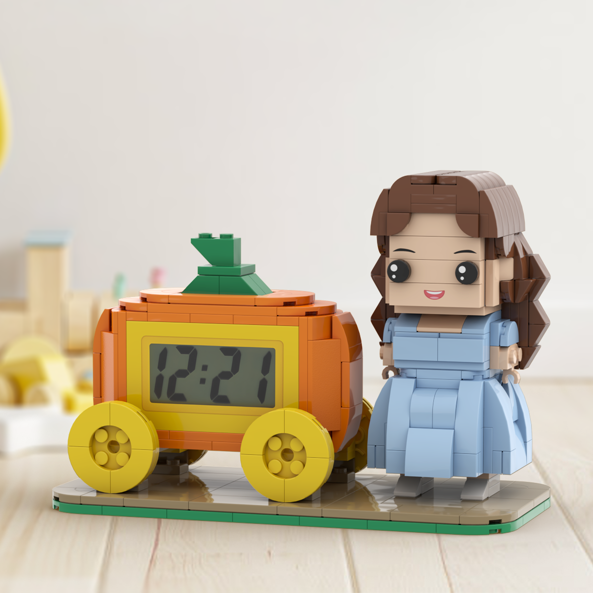 Cadeaux De Noël Horloge À Chiffres En Brique Personnalisée Horloge À Citrouille Et Chiffres En Brique Personnalisée