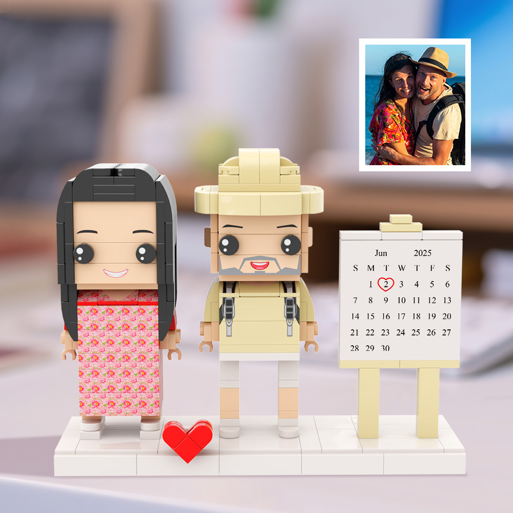 Calendrier Personnalisé En Brique, Date Importante, Cadeau Pour Couple - 