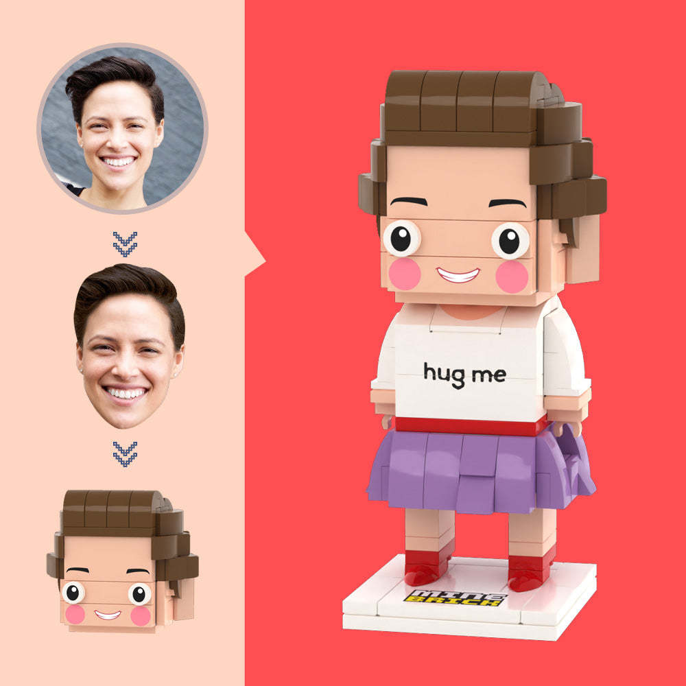 Tête personnalisée câlin moiJouets en Briques Personnalisés petit bloc de particules jouet personnalisable cadeaux d'art en brique pour lui