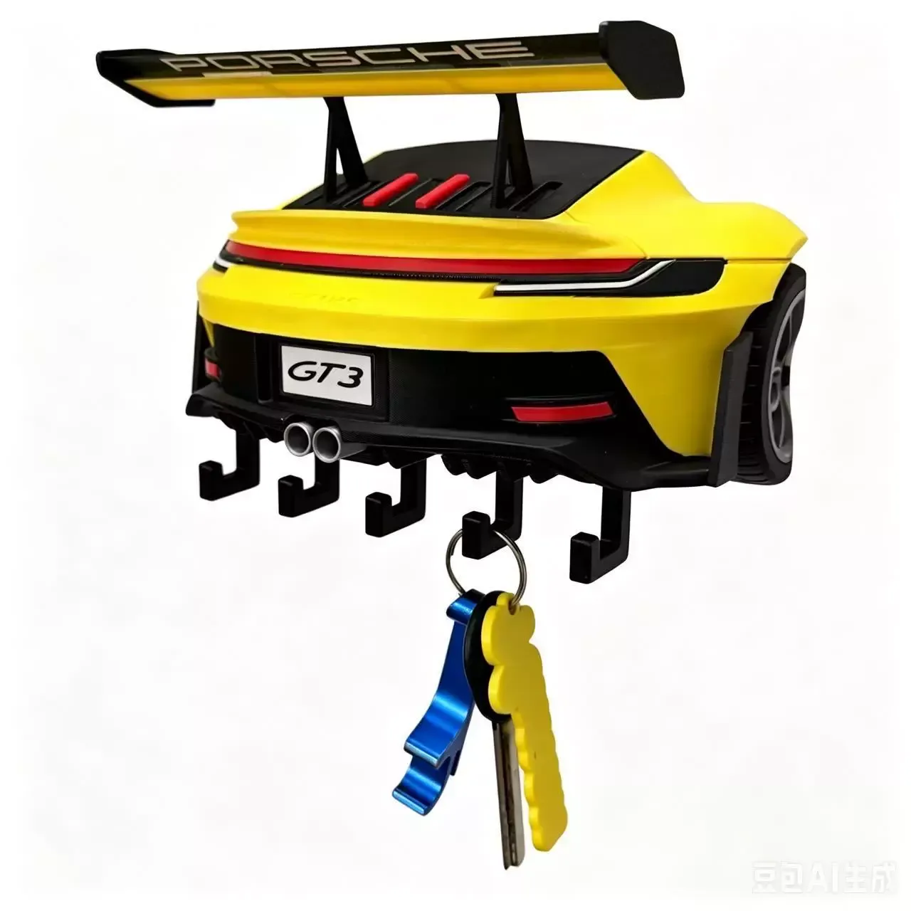 Porte-clés Aileron Arrière Style Course Automobile – Cadeau Haut De Gamme Sur Le Thème Des Voitures De Sport Pour Hommes, Décoration De Noël Et Organiseur De Clés D'entrée - 