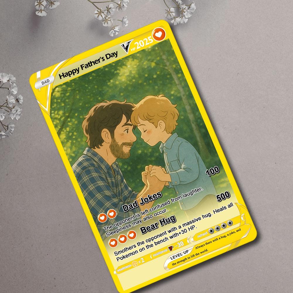 Carte Personnalisée Monstre Anime Pour Papa – Idée Cadeau Unique Pour La Fête Des Pères - 