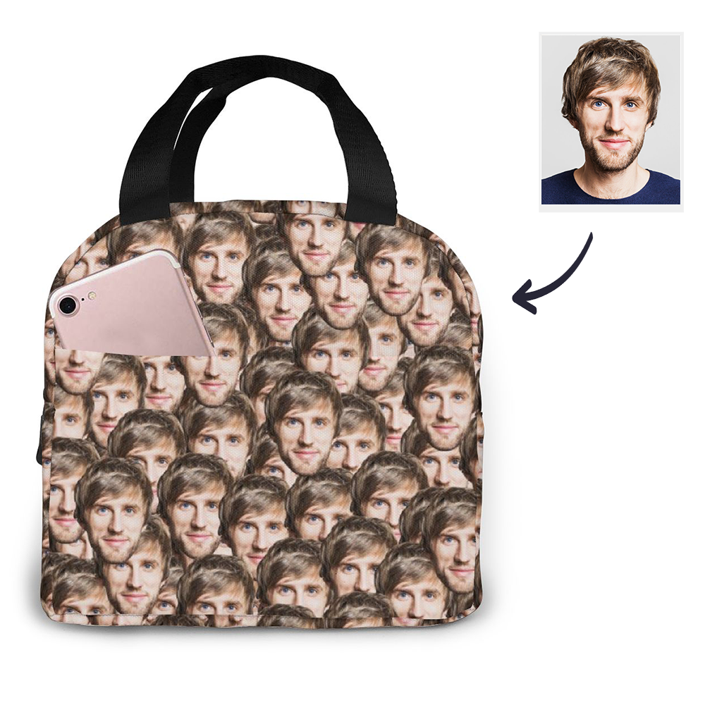 Sac À Lunch Personnalisé, Boîte À Lunch Personnalisée, Cadeaux De Rentrée Scolaire Pour Enfants, Sac À Lunch Face Mash - 