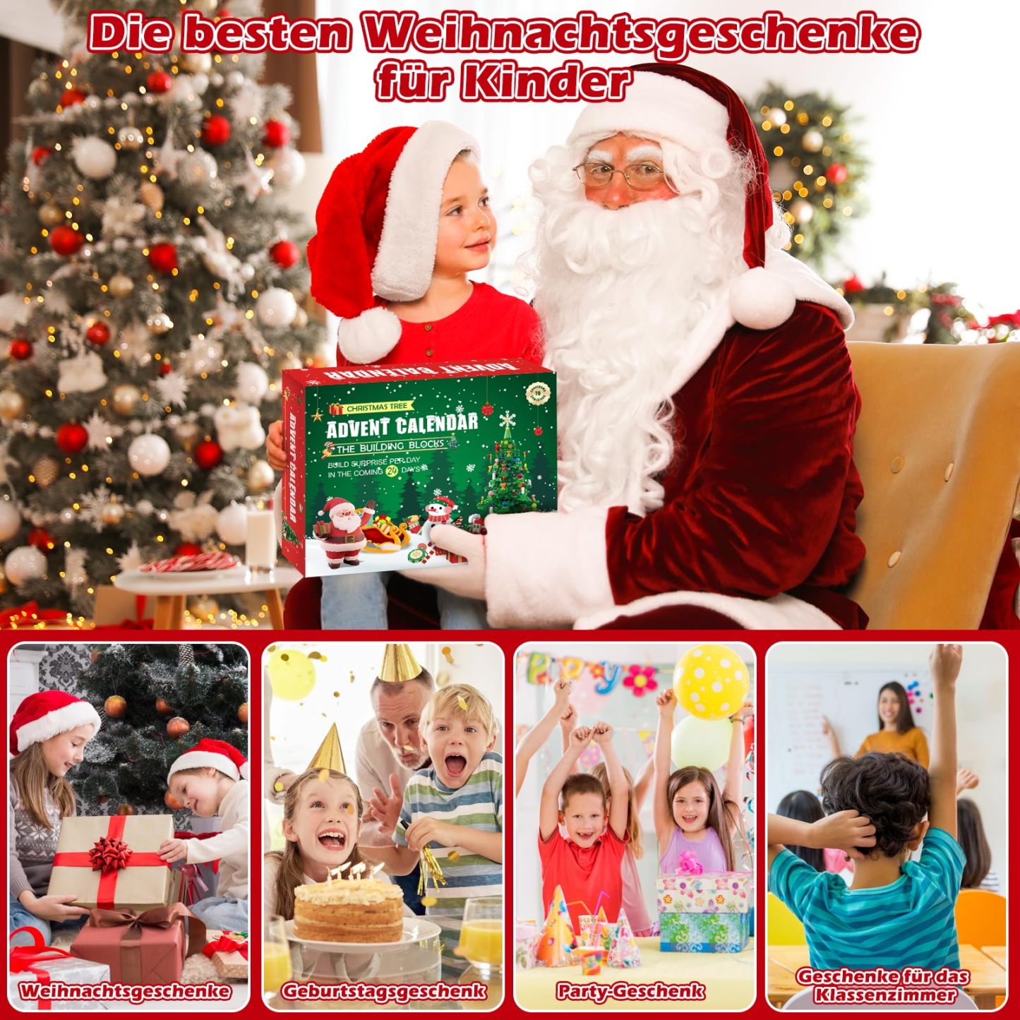 Calendrier De L'avent 2025 Pour Enfants, Jeu De Construction De Sapin De Noël Avec Lumières Led, Mini Blocs De Construction, Compte À Rebours De Noël 24 En 1, 701 Pièces, Cadeau De Noël Pour Garçons Et Filles Adultes. - 