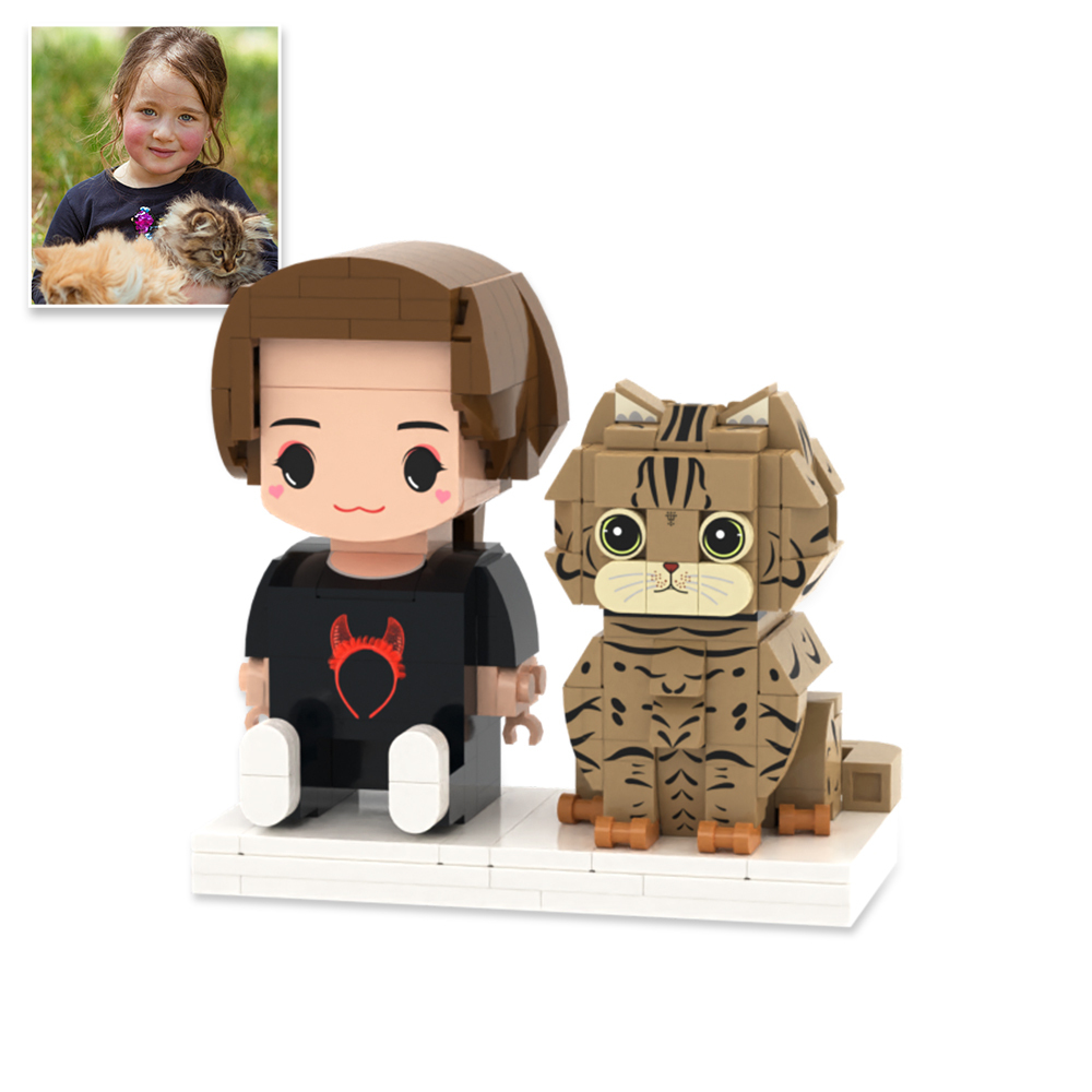 Personalized  Full Body Sitting Brick Figures Custom 2 People Brick Figures Universal Interlocking Plastic Toy Christmas Gift - 