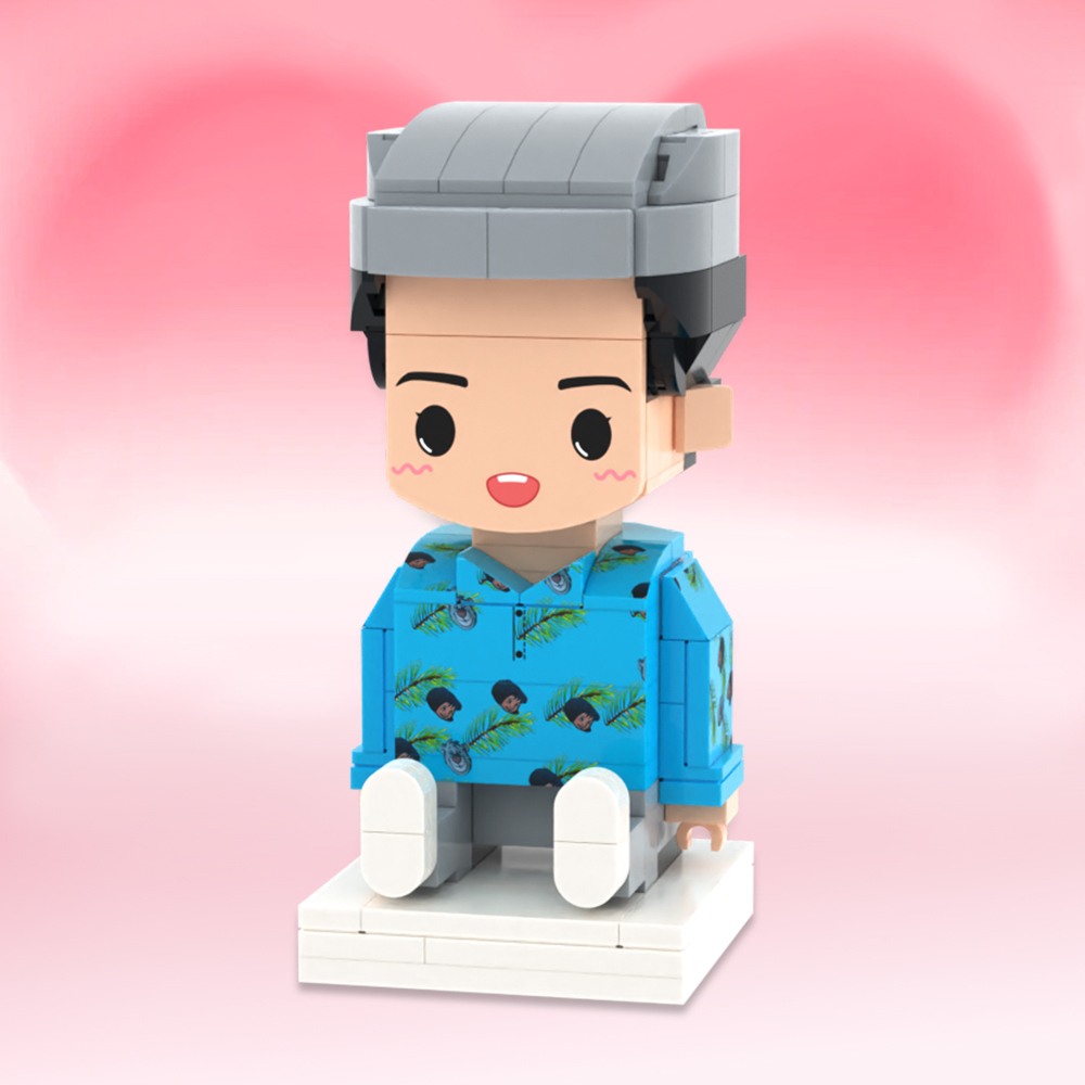 Personalized  Full Body Sitting Brick Figures Custom 2 People Brick Figures Universal Interlocking Plastic Toy Christmas Gift - 