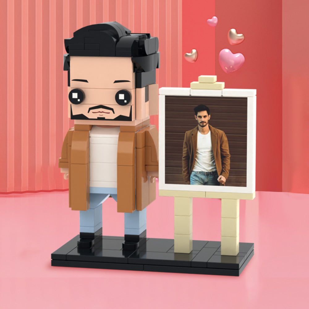 Cadeaux Sympas Pour Lui, Brique Personnalisée Personnalisable Pour 1 Personne, Avec Figurines À Cadre, Jouet En Blocs De Petites Particules