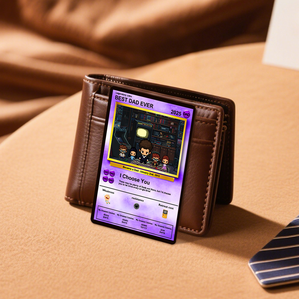 Carte Fête Des Pères Monstre Anime, Carte Monstre Anime Personnalisée, Cadeau Fête Des Pères Pour Un Amoureux Des Monstres Anime ! Imprimée Sur Nos Cartes Métalliques Signature Pour Un Souvenir Mémorable. - 