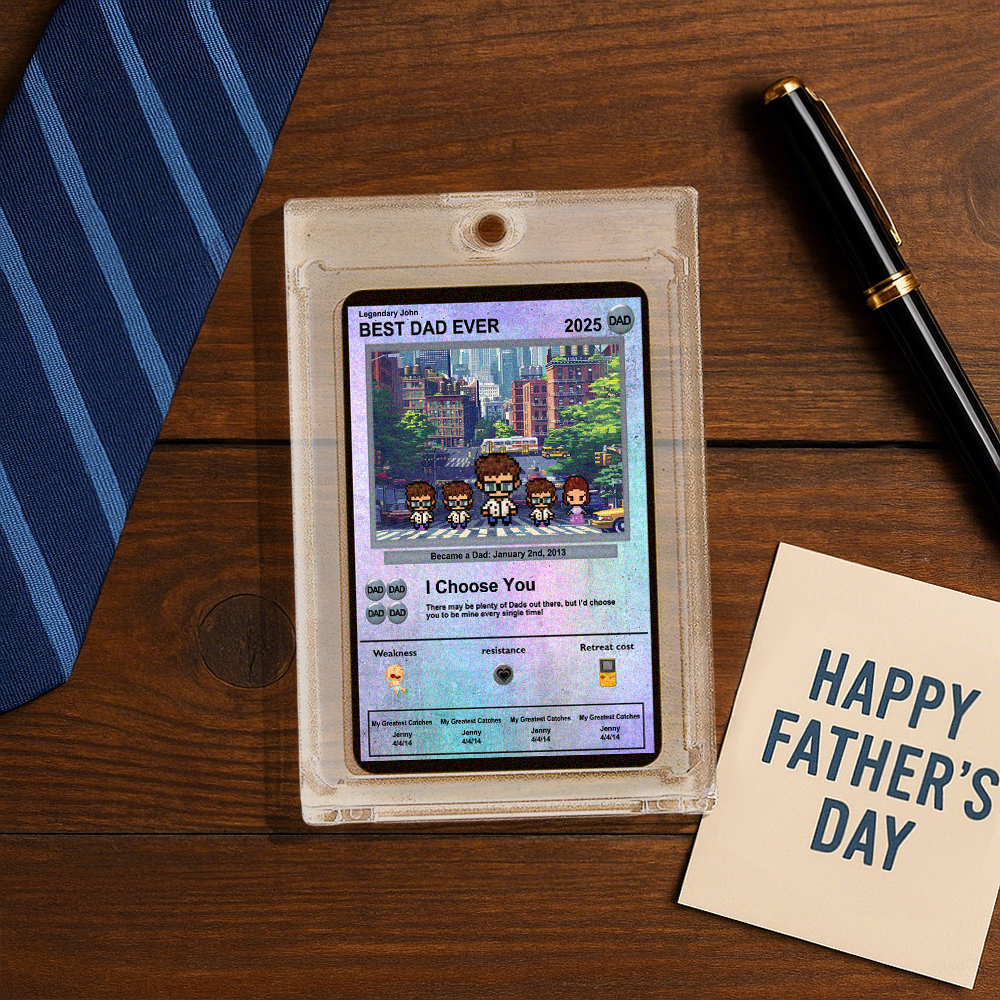 Carte De Fête Des Pères Personnalisée Avec Un Monstre D'anime - Cadeau Personnalisé Pour Papa - Cadeaux Personnalisés Pour La Fête Des Pères - Cadeau Pour La Fête Des Pères - Cadeaux Pour Papa - 