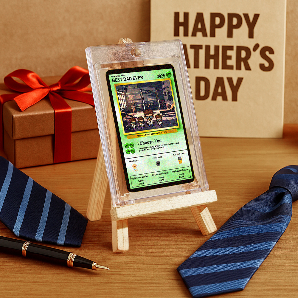 Carte De Fête Des Pères Personnalisée Avec Un Monstre D'anime - Cadeau Personnalisé Pour Papa - Cadeaux Personnalisés Pour La Fête Des Pères - Cadeau Pour La Fête Des Pères - Cadeaux Pour Papa - 