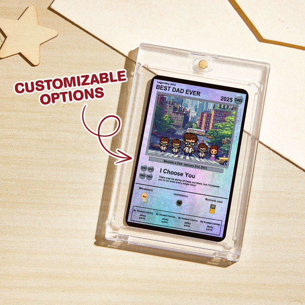 Carte De Fête Des Pères Personnalisée Avec Un Monstre D'anime - Cadeau Personnalisé Pour Papa - Cadeaux Personnalisés Pour La Fête Des Pères - Cadeau Pour La Fête Des Pères - Cadeaux Pour Papa - 