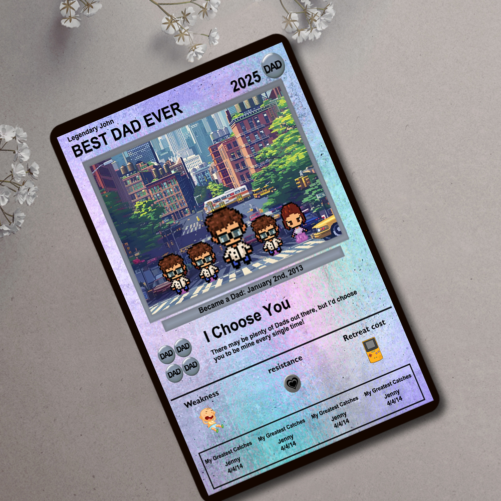 Carte De Fête Des Pères Personnalisée Avec Un Monstre D'anime - Cadeau Personnalisé Pour Papa - Cadeaux Personnalisés Pour La Fête Des Pères - Cadeau Pour La Fête Des Pères - Cadeaux Pour Papa - 