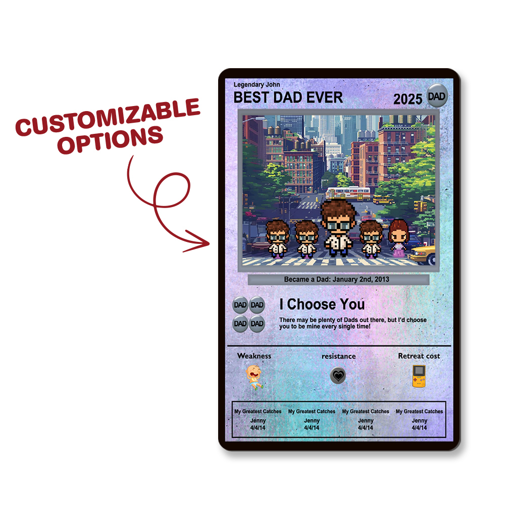 Carte De Fête Des Pères Personnalisée Avec Un Monstre D'anime - Cadeau Personnalisé Pour Papa - Cadeaux Personnalisés Pour La Fête Des Pères - Cadeau Pour La Fête Des Pères - Cadeaux Pour Papa - 