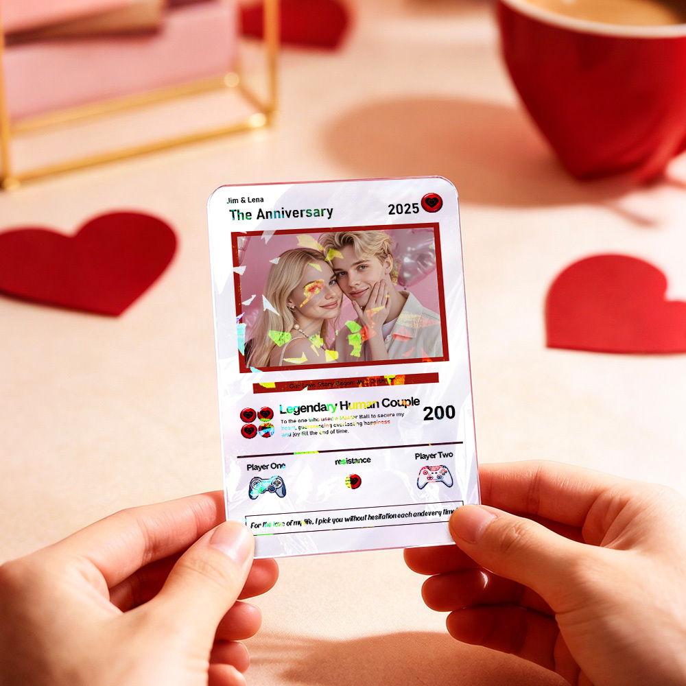 Carte De Saint-valentin Personnalisée Pour Couple, Carte D'anniversaire Personnalisée Avec Photo De Couple Style Anime, Cadeau Idéal Pour La Saint-valentin. - 