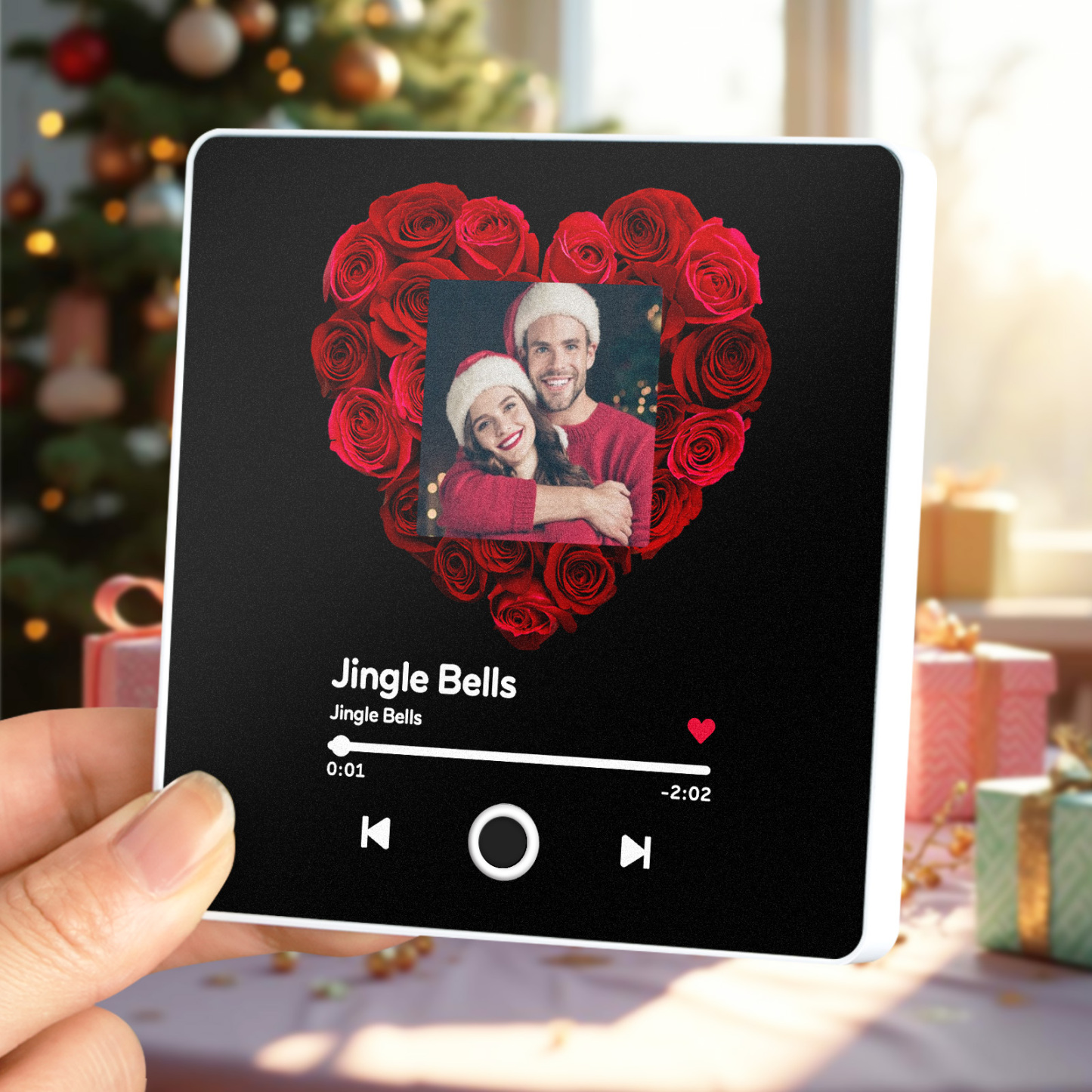 Cadeaux De Noël Cadre Coloré Album Photo Personnalisé Aimant De Réfrigérateur Musique Personnalisée Aimant De Réfrigérateur Peut Jouer De La Musique Fleur De Rose - 