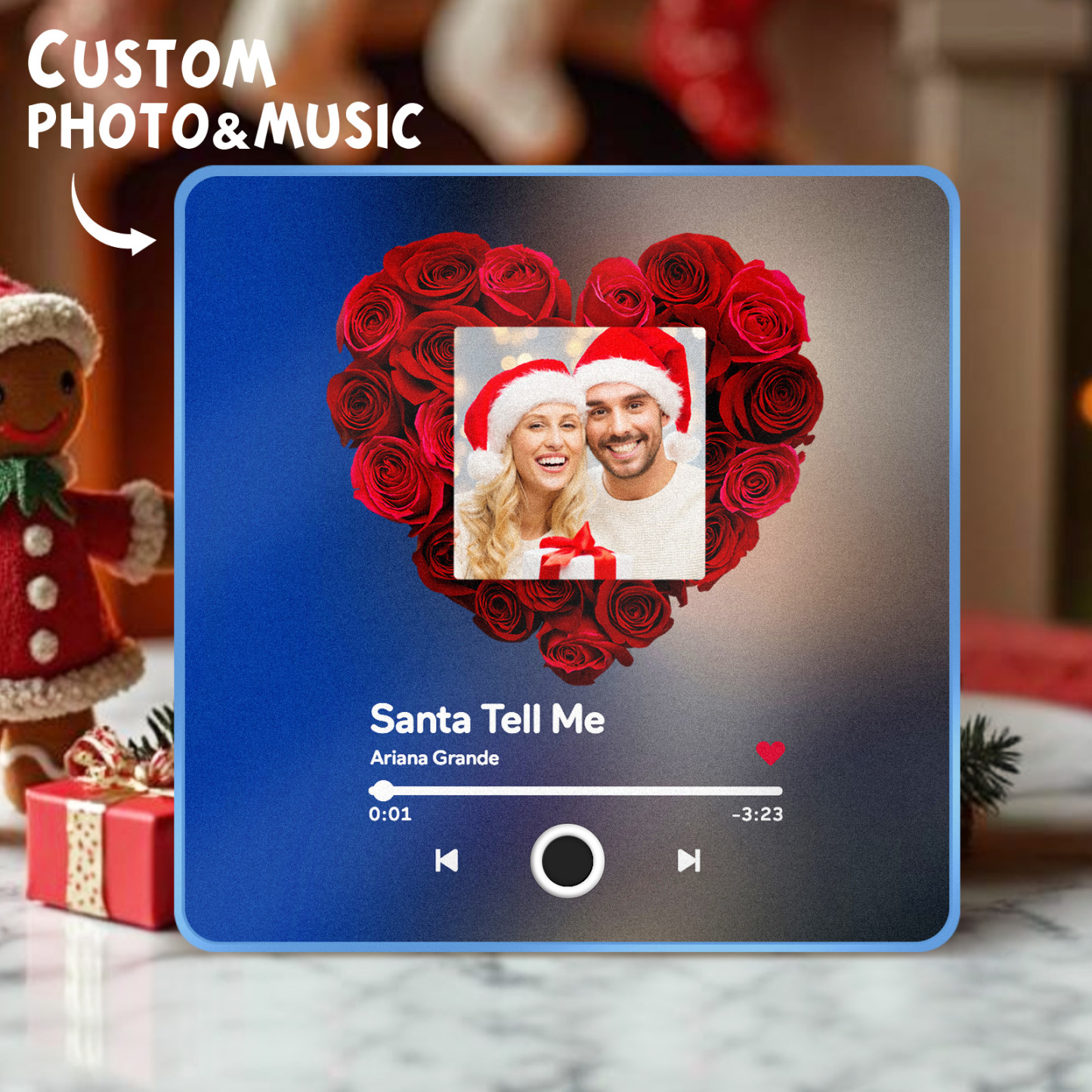 Cadeaux De Noël Cadre Coloré Album Photo Personnalisé Aimant De Réfrigérateur Musique Personnalisée Aimant De Réfrigérateur Peut Jouer De La Musique Fleur De Rose - 