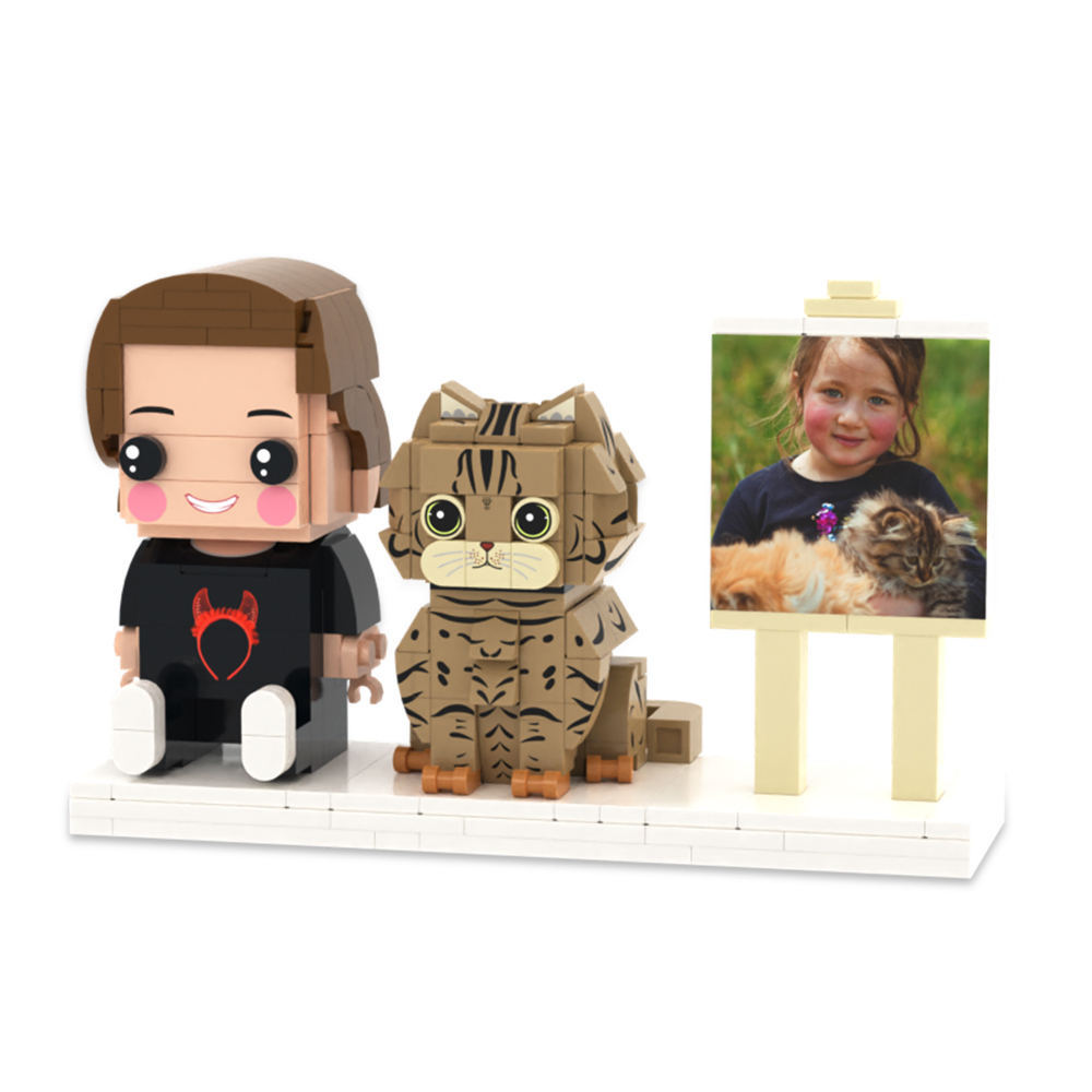 Personalized  Full Body Sitting Brick Figures Custom 2 People Brick Figures Universal Interlocking Plastic Toy Christmas Gift - 